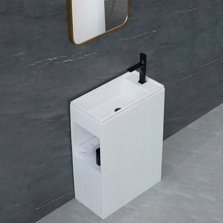 Factory Directly Sale Modern Style White Free Standing Bathroom Basins