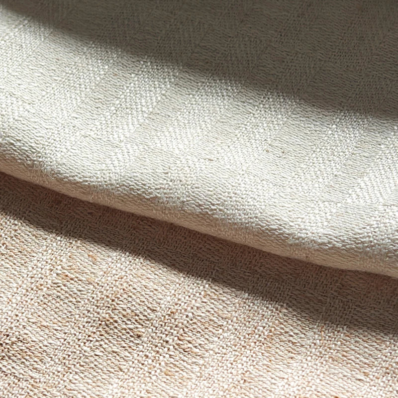 Blue-Gray White Textured Heavy Linen Cotton-Linen Upholstery Fabric by the Meter Blackout Feature Available Leading Manufacturer