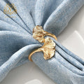 Wholesale Creative Ginkgo Leaf Napkin Ring Gold Leaf Napkin Buckle for Home Table Other Wedding Decoration