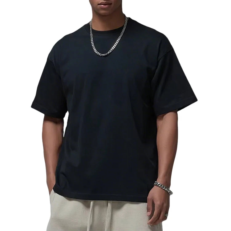 300G Blank Plain Drop Shoulder Screen Printing Custom Heavy Weight T Shirt Oversized 100% Cotton Men's T-Shirts