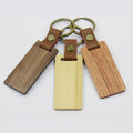 New Custom Wholesale Retractable Leather and Wooden Guitar Key Chain for Engraved Sublimation Blank Metal Wood Keychain