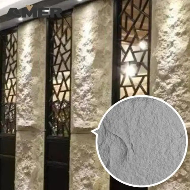 Amer 1200*600mm Factory Indoor Decoration Grey Colors Pu Stone Wall Panel With Tiles Effect for Bathroom Walls