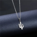 Hot Selling Stainless Steel Jewelry Creative New Style Simple and Cute Cactus Plant Jewelry Pendant Necklace