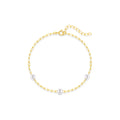 Fashion Bracelets 925 Sterling Silver Pearl Paper Clip Chain Bracelet Gold Plated Bracelets for Women