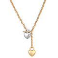 Fashion Brass Electroplated Gold and Silver Color Blocking Chain Sweater Chain Heart Necklace Women Jewelry Factory Wholesale