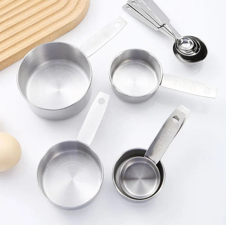 New Arrivals 2023 Lotulery 5pcs Set Measuring Cups and Spoons Stainless Steel Measuring Cup Scooper Measuring Instrumentation