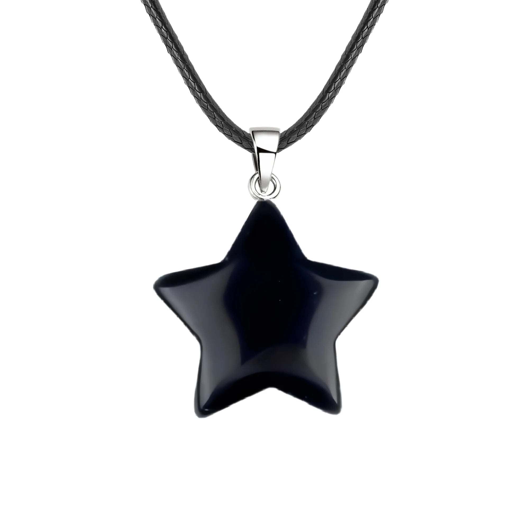 High Quality Obsidian 30mm Pentagram Pendant Mini  Star Necklace Natural Stone Pendant Jewelry Gift
