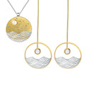 Handmade 925 Sterling Silver 18k Gold Plated Shell Pearl Drop Hanging Earring Pendant Necklace Jewelry Set Women Fashion Jewelry