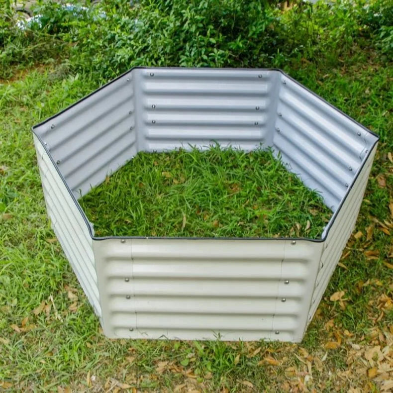 Huizhou Green Giant 17" Tall 3.5'x4' Hexagon Metal Modular Metal Raised Garden Bed Kit
