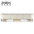 OEM Factory Wholesale Custom High End Light Luxury Living Room Furniture White Tv Stand Cabinet for Villa