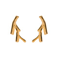SC Hot Selling Designer Gold Plated Earrings Long Lasting Stainless Steel Earrings Refreshing Coral Shaped Chunky Earrings