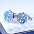 Bulk Wholesale Cheap Price Round Brass Cuff Links Blue Buttons Gemelos Libra Custom Cheap China Wholesale Cheap Cufflinks