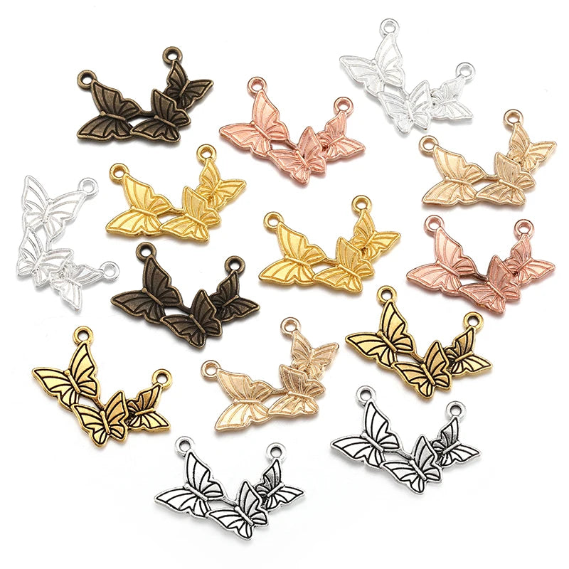 7 Colors Connector butterfly Charms for Bracelet Necklace Pendant DIY Handmade Jewelry Accessories Making 18*26mm D2144