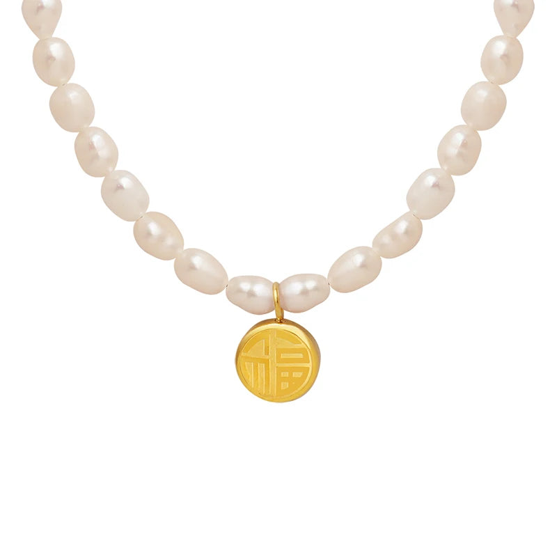 Wholesale Ethnic Freshwater Pearl Necklace Luxury Colorless Necklace