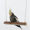 Natural Cedar Wood Parrot Swing with Hanging Ring - Parrot Toy Supplies Chewable Bird Toy Climbing Perch Stand