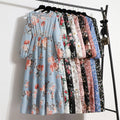 Modest Flower Pattern New Women's Spring and Autumn Waist Slimming Elegant Eid Ramadan Islam Muslim Loose Long Casual Dress