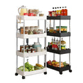 Bathroom Tiered Kitchen Trolley Storage Organizer Rack Shelf Floor Standing 4 Tiers Storage Holders & Racks for Kitchen