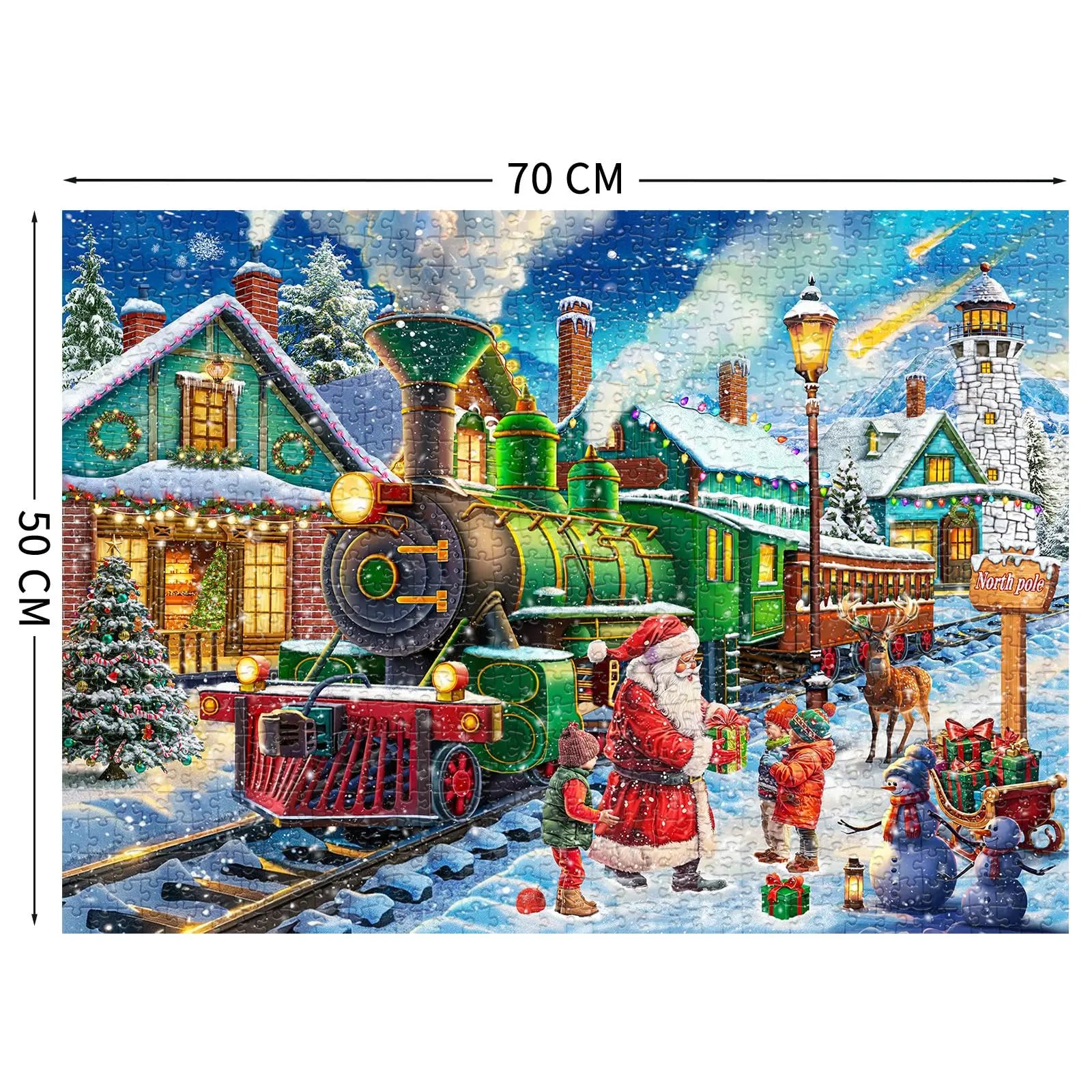 Merry Christmas Puzzles for Adults 1000 Pieces Jigsaw Puzzles for Kids Challenging Game Toys Family Decoration Puzzle