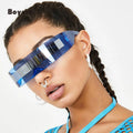 Boyarn Trending Rectangle Sunglasses Women Rimless Brand Designer Fashion One Piece Sun Glasses Oculos Shades