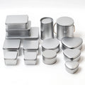 Rectangular Tins Plain Hinged Metal Packing Box Matte Black Tin Container Silver Metal Tins Box