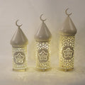 Islamic Metal Crafts Hollow Lanterns LED Battery Working Decorative Moroccan Ramadan Light EID Mubarak Ramadan Decorations