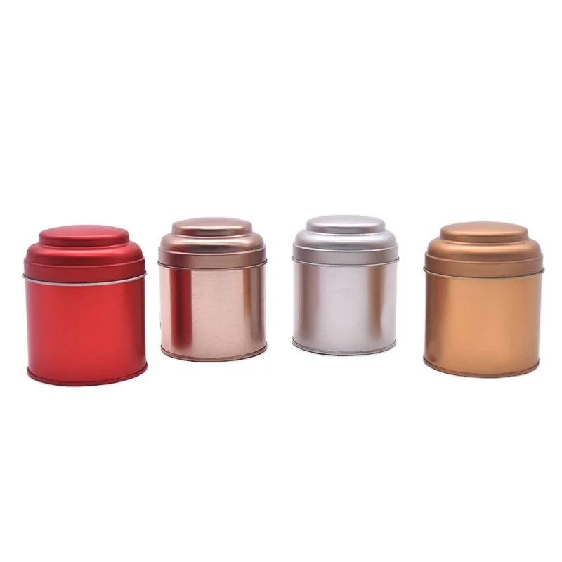 Ready to Ship Rose Gold Red Silver Bronze Metal Tin Cans Tea Tins Canisters with Inner Lid for Coffee Loose Tea Packaging