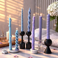 J1082 Multiple Spiral Design Tapered Aromatherapy Candle Silicone Molds Striped Gypsum Candles and Artistic Decor Pieces