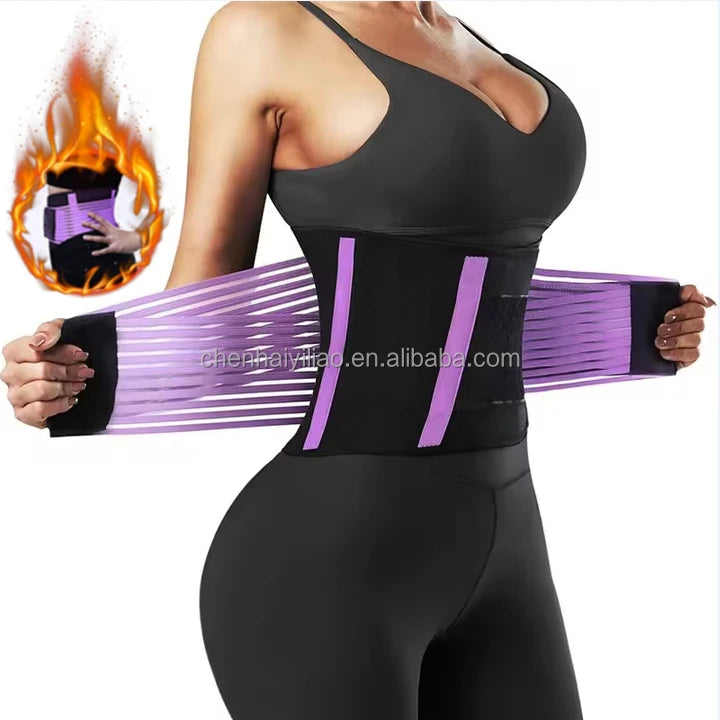 Women's Slimming Workout Waist Trainer with Double Neoprene Belt New Printing Logo Flexible Compression for Protection