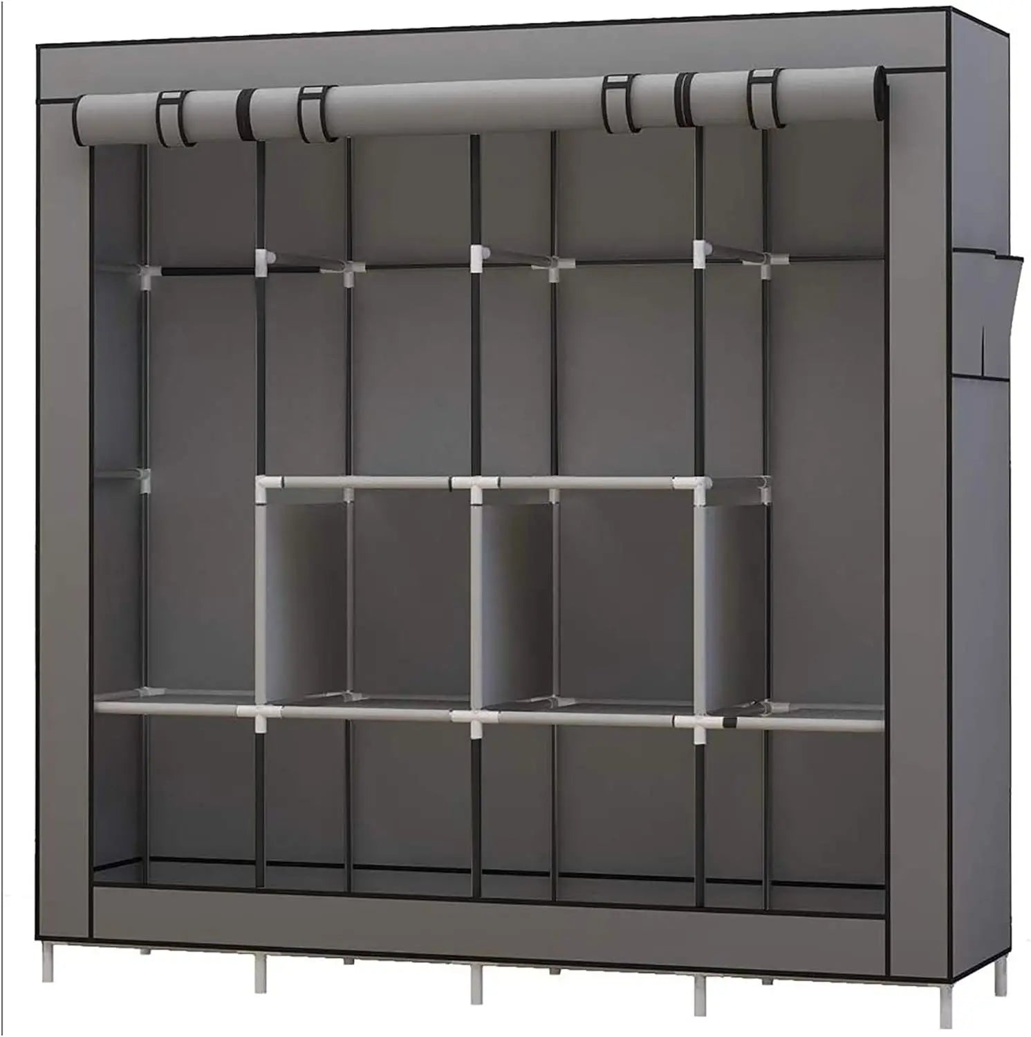 New Fashion DIY Design Blue Flower Bedroom Closet Plastic Wardrobe Cabinets