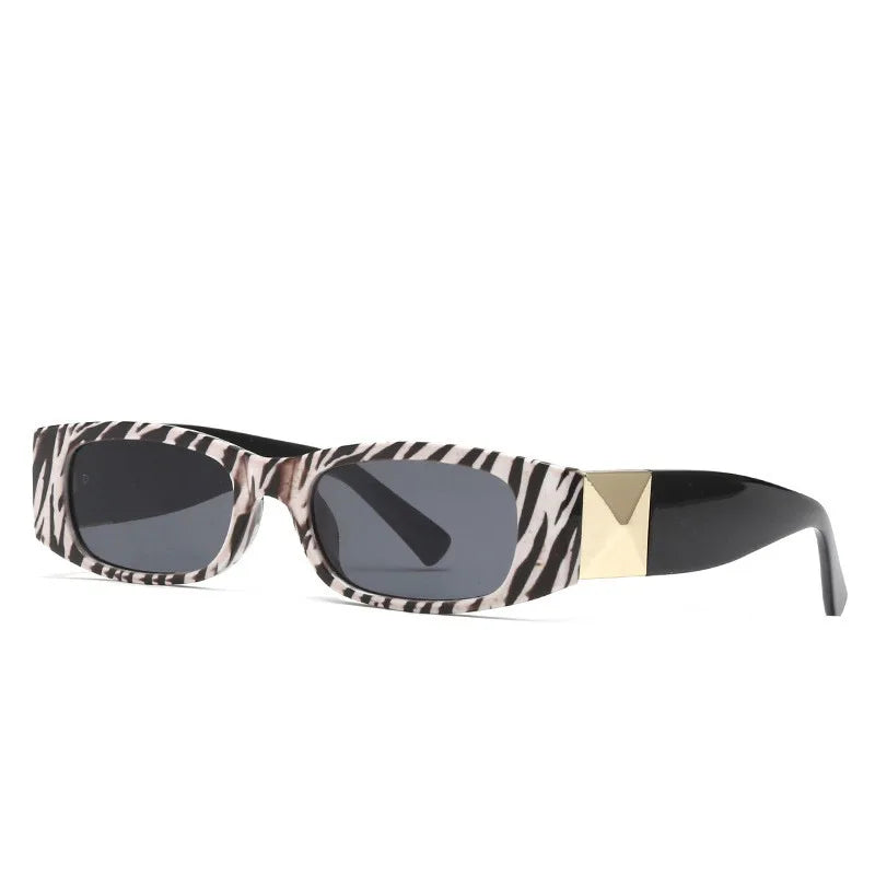 High Quality Cool Small Frame square Narrow Rectangle Glasses Women's PC Material Men Mutil Color Sunglasses