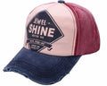 6 Panel Unstructured Cotton Vintage Stone Washed Distressed Two Tones Printed Baseball Cap