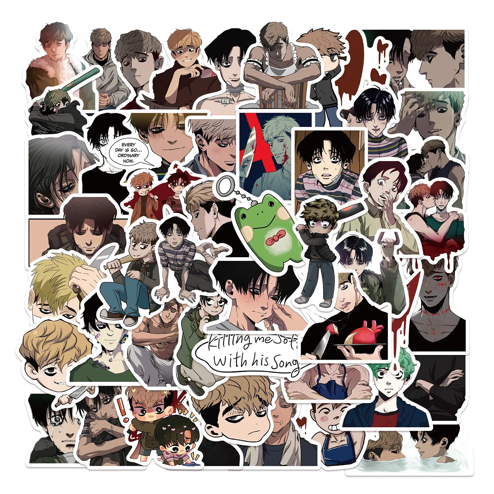 50PCS Korean Horror Drama Killing Stalking Sticker Decorative for Teens Laptop Motorcycle Bottle
