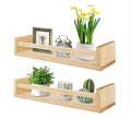 JUNJI Wholesale Wood Organizer Home Decor Set of 2 Wall Shelf Floating Wood Shelves Children's Book Rack