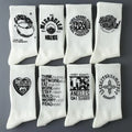 Autumn White Custom Retro Fashion Sports Crew Men Breathable Anti-Slip Quick Dry Outdoor Letter Body Medium Tube Casual Cotton