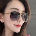 Wholesale 2021 Polit Rimless Designer Fashion Metal Trendy Womens Men Aviation Oversized Shades Sun Glasses Sunglasses 2025