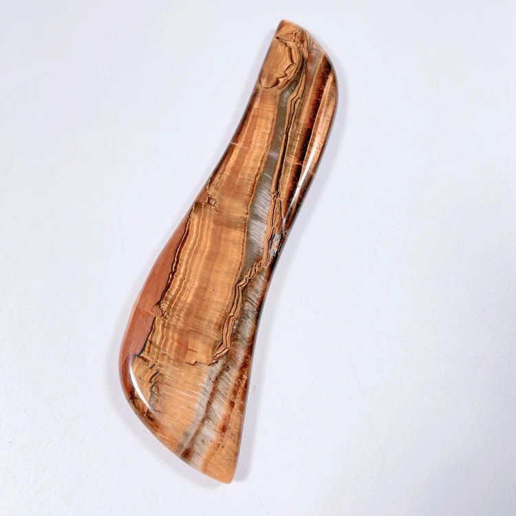Huiying Fashionable Gemstone Yellow tiger Eye S Shape Facial Guasha Tool Customized Scraping Therapy Stone