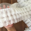 11cm 3-Layer Ruffled Lace Pleated Chiffon Fringe Cuff Trim Fabric for Sewing DIY Craft Decorative Objects