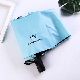 Three-Fold Manual UV Sun Umbrella Thickened Black Glue Modern/Traditional/Classic Design for Outdoor Sunscreen