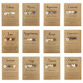 Natural Gemstone Healing Raw Stone Stainless Steel 7 Chakras Beaded Pendant Necklace for Women Birthstone 12 Zodiac Necklace