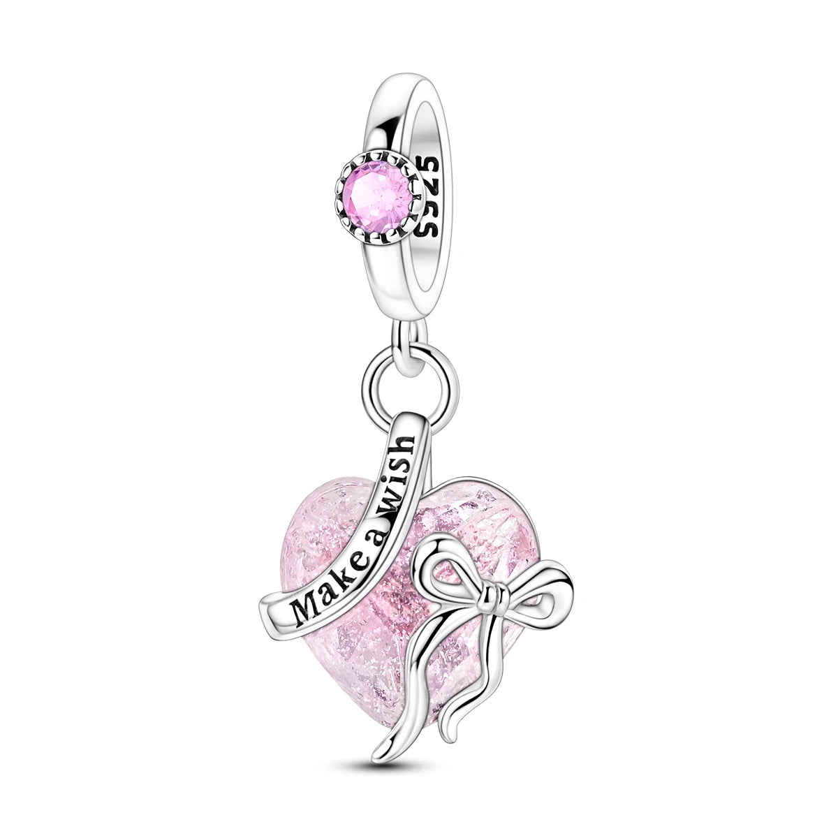 MULA Pink Series - 925 Sterling Silver Pink Dolphin Charm Fine Pendants & Charms with Zircon Party Women Gift Jewelry