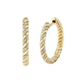 LOZRUNVE Jewelry Manufacturer Gold Silver 925 Pave Bling CZ Bohemian Twisted Medium Hoop Statement Earring