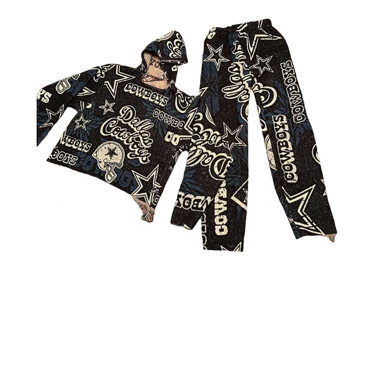 Hot Sales Customized Designs Women's Hoodie with Skimask Tapestry Sleeve Polyester/Cotton Hooded Collar for Spring Season