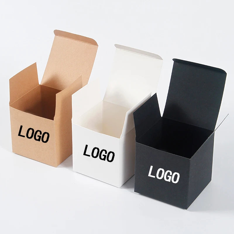 Black Art Paper Gift Boxes for Candle Jars Recycled Materials Embossing Custom Logo & Size