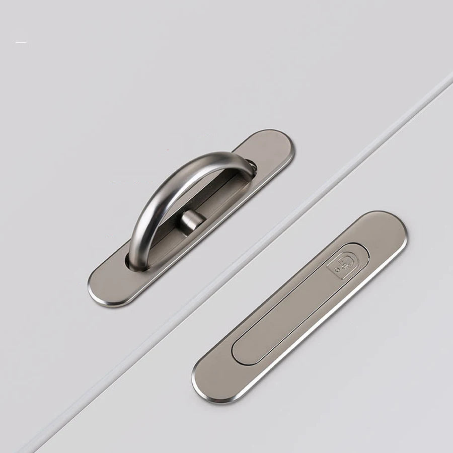 Modern Simple Zinc Alloy Golden Bedroom Embedded Hidden Tatami Recessed Pull Knobs Cabinet Drawer Handles