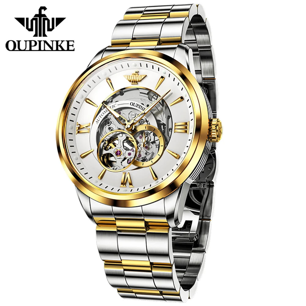 OUPINKE 3190 New Hot Selling Stainless Steel Oem Watch Bands  Tourbillon Fashion Automatic Mechanical Mens Wrist Watches