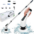 Adjustable Extension Handle Portable Clean Handheld Electric Spin Scrubber Cleaning Brush Cordless with 8 Replaceable Brush Head