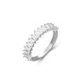 New 925 Sterling Silver Rhodium Plated Cubic Zirconia Ring Rectangular Cut Fashion Classic Eternity Women Ring