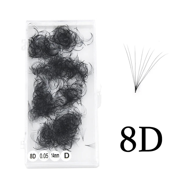 Pointy Base Premade Fans Stock 12D Loose Promade Volume Fans Eyelash Extension Wispy 0.03 0.05 0.07 C D Loose Pre Made Fans Lash