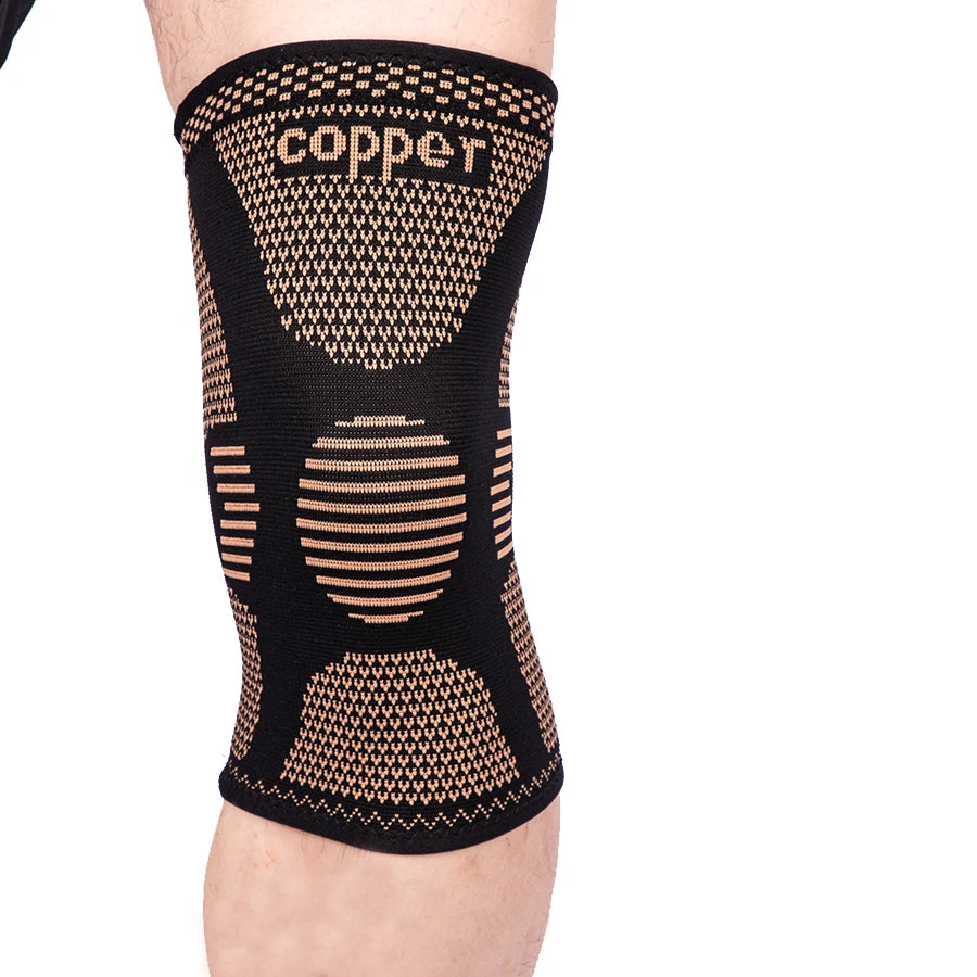 Nylon Spandex Elastic Knit Compression Copper Knee Sleeve Support
