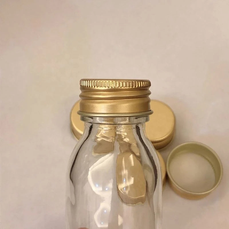 Stock 28-400 28mm Gold Aluminium Lid Rolled Edge Screw Caps With Pressure for Medicine Bottle